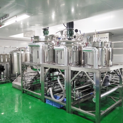 Cream Mixer Stationary High Pressure Emulsifying Vacuum Tank High Shear Mixing Homogenizer with Oil Jar/Water Jar