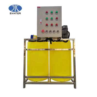 Water Treatment China Plastic PAC Chemical Good Price PAM Dosing Unit With Yellow White Tank And Agitator