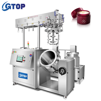GTOP-50L Chemical Cosmetic Production Line Equipment, Vacuum Homogenizing Emulsifier, Cream Liquid Mixer, Mixing Tank