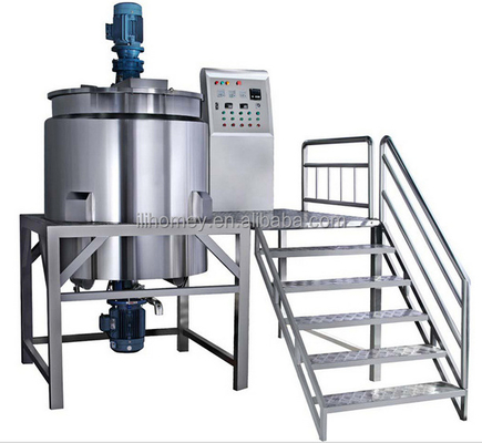 Stainless Steel Tank Machine Round Or Cone Viscous Liquid Mixing Bottom For Cream Discharge Jacketed For Steam And Water Cooling